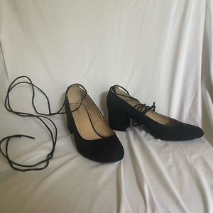 JustFab black tie-up heels